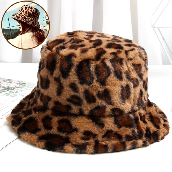 Private Label Accessories - 🐾JUNGLE FEVER🐾LUX PLUSH LEOPARD FAUX FUR BUCKET FISHERMAN’S HAT-NEW BOUTIQUE